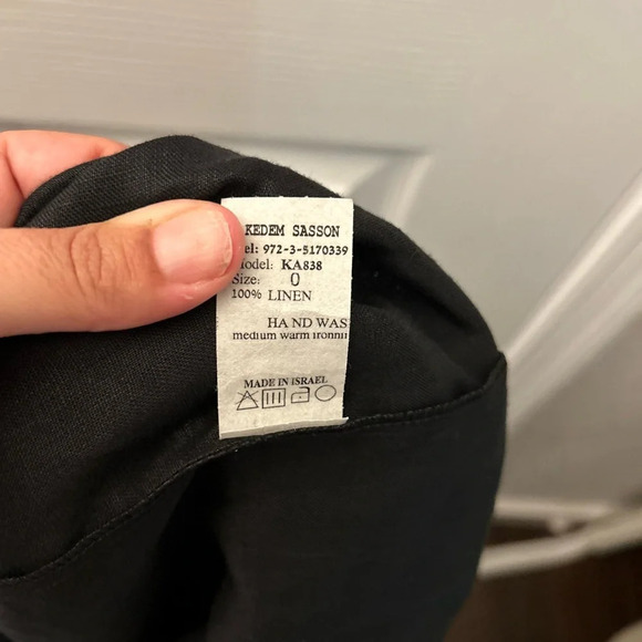 Kedem Sasson linen black skirt size 0 - Picture 4 of 4